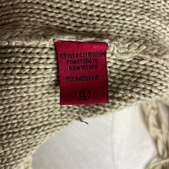 Red by BKE short sleeved tan acrylic cardigan with fringe - Picture 10 of 11